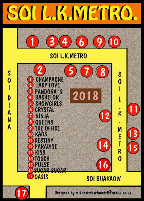 LK Metro Pattaya bar hopping map